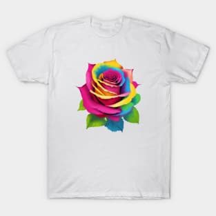 Colorful Rose Blossom T-Shirt